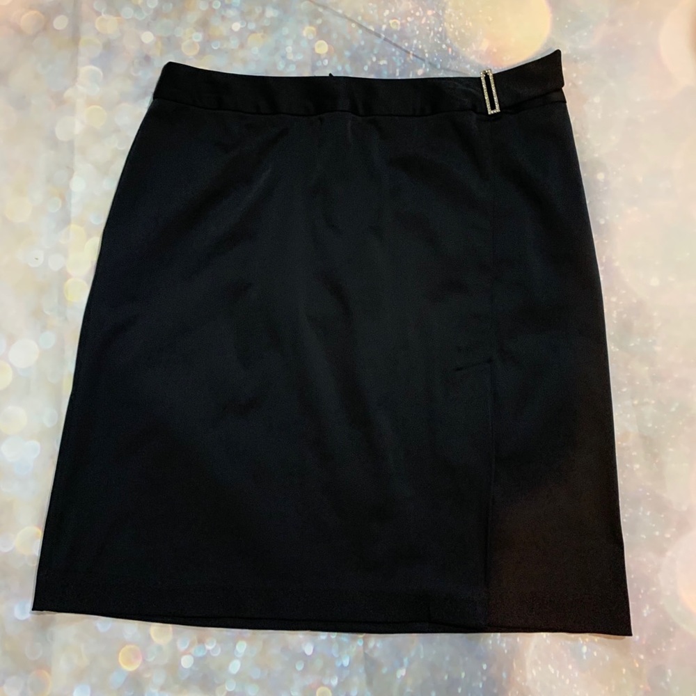 Women’s bice Black Skirt 14 Rhinestone Buckle 23”